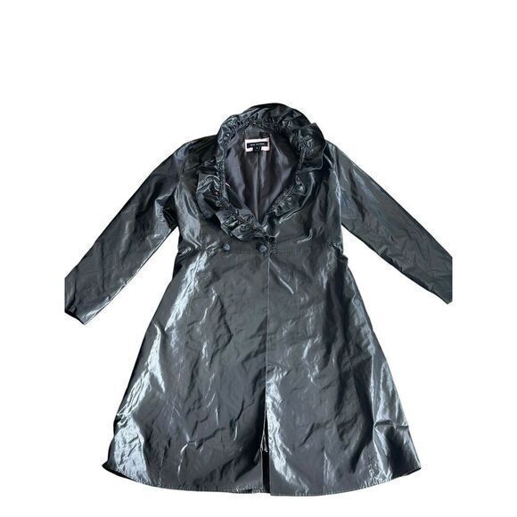 Pink Tartan‎ Iridescent Rain Coat Size 8 Jeweled  Missing Belt - Picture 1 of 6
